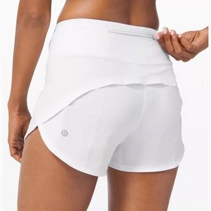 Lululemon white speed up shorts